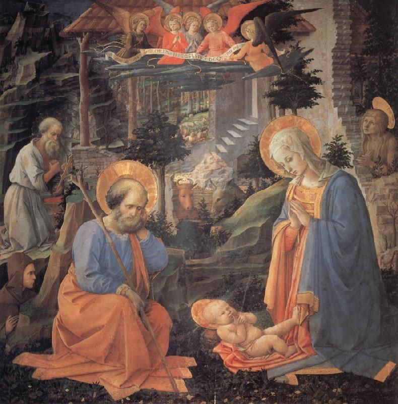 Fra Filippo Lippi The Adoration of the Infant jesus Norge oil painting art